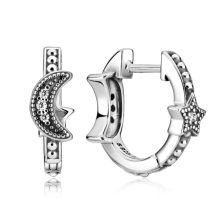 S925 Silver Jewelry New Earrings Ear Jewelry Pave Double Ring Earrings